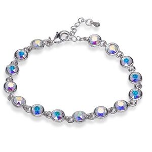 Rhodium AB Tennis Bracelet made with Swarovski Crystals